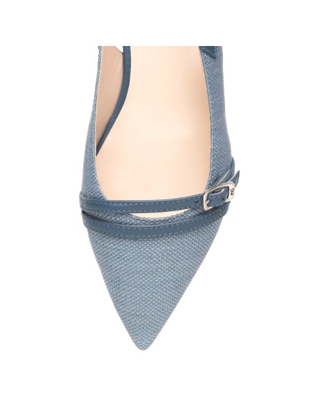 Nero Giardini slingback in tessuto e pelle